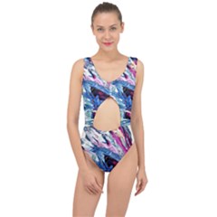 Feathers Center Cut Out Swimsuit by kaleidomarblingart