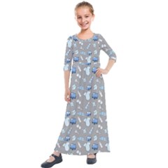 Cute Baby Stuff Kids  Quarter Sleeve Maxi Dress by SychEva