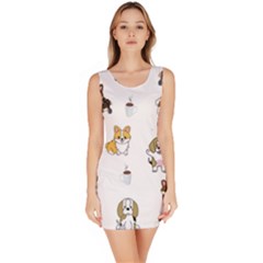 Hot Chocolate Puppies Hot Cocoa Bodycon Dress by Wegoenart