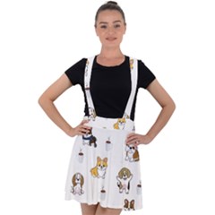 Hot Chocolate Puppies Hot Cocoa Velvet Suspender Skater Skirt by Wegoenart