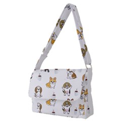 Hot Chocolate Puppies Hot Cocoa Full Print Messenger Bag (m) by Wegoenart