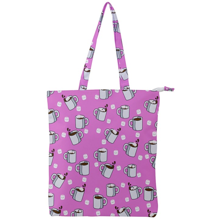 Coffee Chocolate Milk Drink Hot Double Zip Up Tote Bag