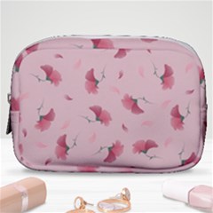 Flowers Pattern Pink Background Make Up Pouch (small) by Wegoenart