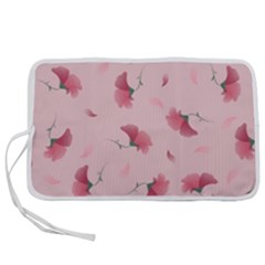 Flowers Pattern Pink Background Pen Storage Case (m) by Wegoenart