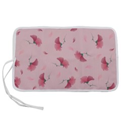 Flowers Pattern Pink Background Pen Storage Case (l) by Wegoenart