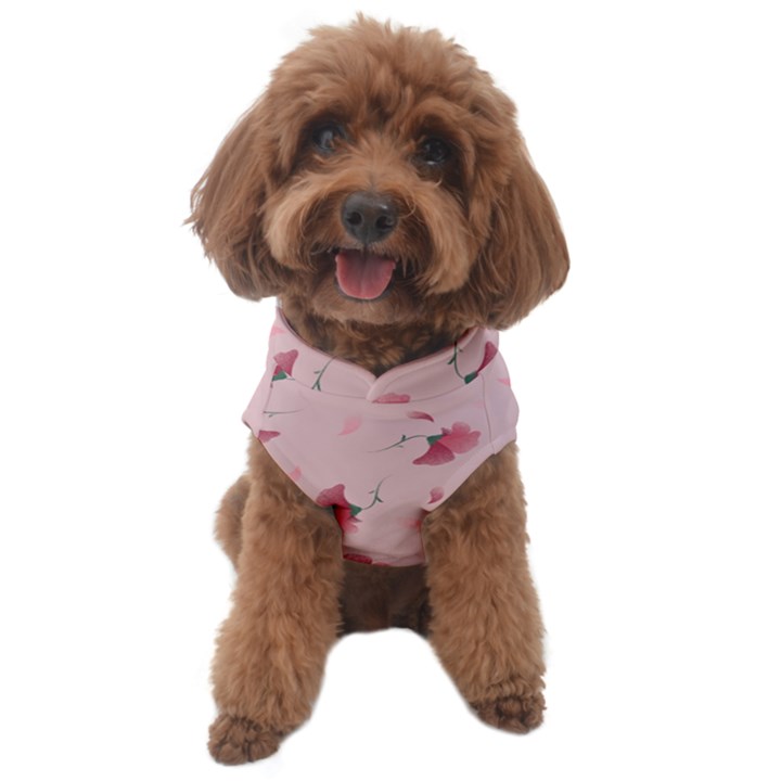 Flowers Pattern Pink Background Dog Sweater