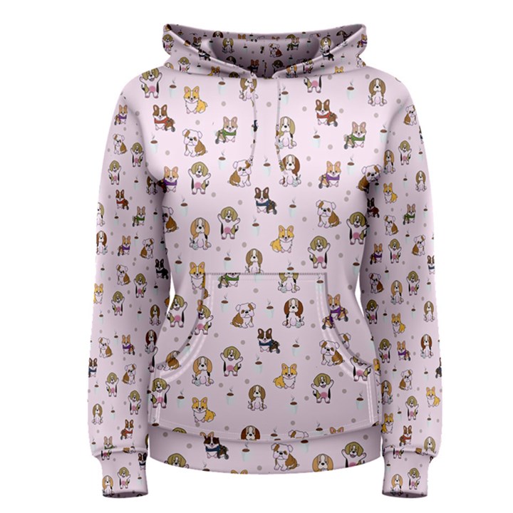 Puppies Dog Pattern Drawing Women s Pullover Hoodie