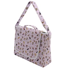 Puppies Dog Pattern Drawing Box Up Messenger Bag by Wegoenart