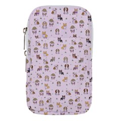 Puppies Dog Pattern Drawing Waist Pouch (large) by Wegoenart