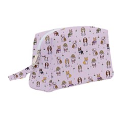 Puppies Dog Pattern Drawing Wristlet Pouch Bag (medium) by Wegoenart