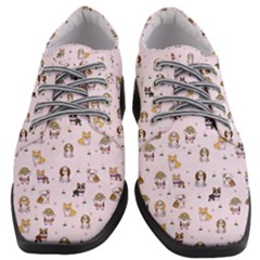 Puppies Dog Pattern Drawing Women Heeled Oxford Shoes by Wegoenart