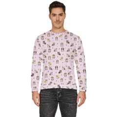 Puppies Dog Pattern Drawing Men s Fleece Sweatshirt by Wegoenart