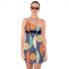 Mid Century Vintage Retro Geometric One Soulder Bodycon Dress by Wegoenart