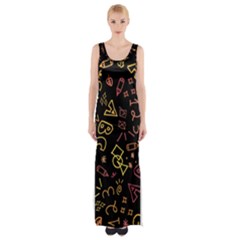 Background Graphic Beautiful Thigh Split Maxi Dress by Wegoenart