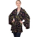 Background Graphic Beautiful Long Sleeve Velvet Kimono  View1