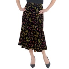 Background Graphic Beautiful Midi Mermaid Skirt by Wegoenart