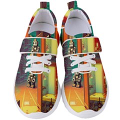 Illustration Robot Cute Sweet Futuristic Women s Velcro Strap Shoes by Wegoenart