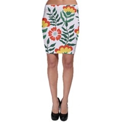 Painting Flower Leaves Forest Bodycon Skirt by Wegoenart