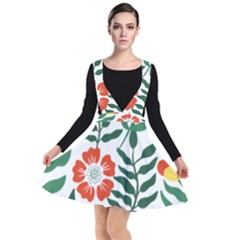 Painting Flower Leaves Forest Plunge Pinafore Dress by Wegoenart