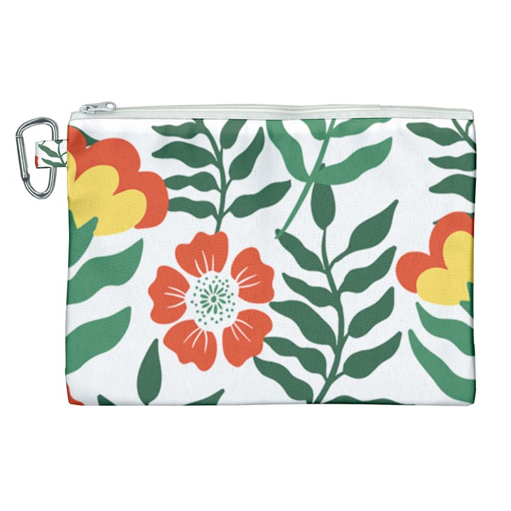 Painting Flower Leaves Forest Canvas Cosmetic Bag (XL)