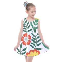 Painting Flower Leaves Forest Kids  Summer Dress by Wegoenart