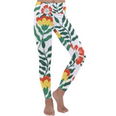 Painting Flower Leaves Forest Kids  Lightweight Velour Classic Yoga Leggings by Wegoenart