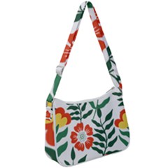 Painting Flower Leaves Forest Zip Up Shoulder Bag by Wegoenart