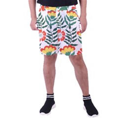 Painting Flower Leaves Forest Men s Pocket Shorts by Wegoenart