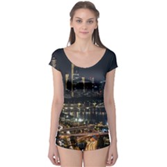 Seoul Building City Night View Boyleg Leotard  by Wegoenart