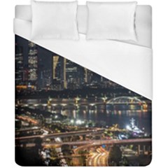 Seoul Building City Night View Duvet Cover (california King Size) by Wegoenart