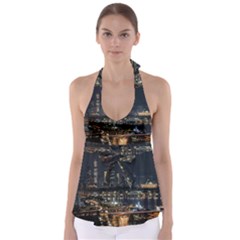 Seoul Building City Night View Babydoll Tankini Top by Wegoenart