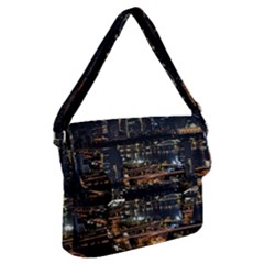 Seoul Building City Night View Buckle Messenger Bag by Wegoenart