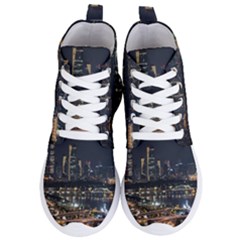 Seoul Building City Night View Women s Lightweight High Top Sneakers by Wegoenart