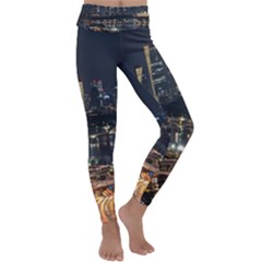 Seoul Building City Night View Kids  Lightweight Velour Classic Yoga Leggings by Wegoenart