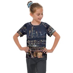 Seoul Building City Night View Kids  Mesh Piece Tee