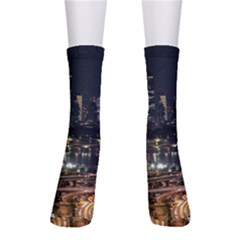 Seoul Building City Night View Crew Socks by Wegoenart