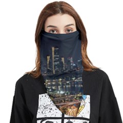 Seoul Building City Night View Face Covering Bandana (triangle) by Wegoenart