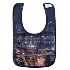 Seoul Building City Night View Baby Bib by Wegoenart