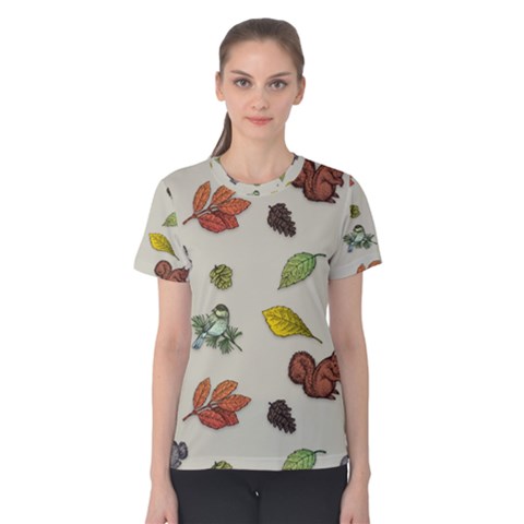 Autumn Fall Animals Nature Season Women s Cotton Tee by Wegoenart