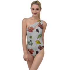 Autumn Fall Animals Nature Season To One Side Swimsuit by Wegoenart