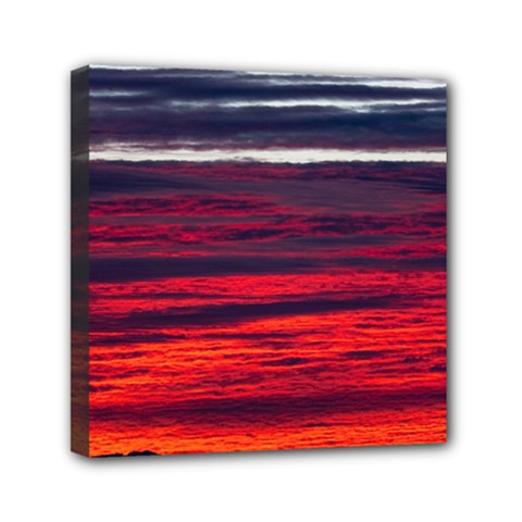 Morning Glow Dawn Sky Clouds Mini Canvas 6  X 6  (stretched) by Wegoenart