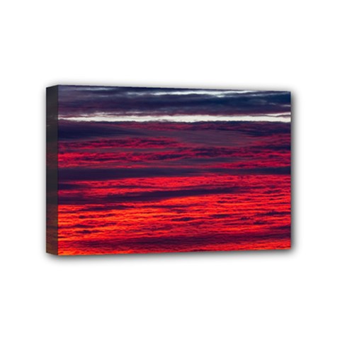 Morning Glow Dawn Sky Clouds Mini Canvas 6  X 4  (stretched) by Wegoenart