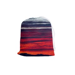 Morning Glow Dawn Sky Clouds Drawstring Pouch (medium) by Wegoenart