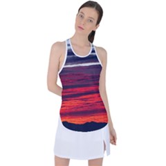 Morning Glow Dawn Sky Clouds Racer Back Mesh Tank Top