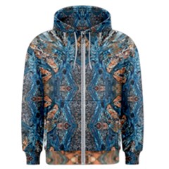 Lapislazuli Arabesque  Men s Zipper Hoodie by kaleidomarblingart