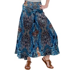 Lapislazuli Arabesque  Satin Palazzo Pants by kaleidomarblingart