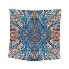 Lapislazuli Arabesque  Square Tapestry (small) by kaleidomarblingart