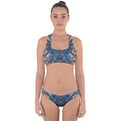 Lapislazuli Arabesque  Cross Back Hipster Bikini Set by kaleidomarblingart