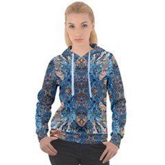 Lapislazuli Arabesque  Women s Overhead Hoodie by kaleidomarblingart