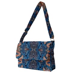 Lapislazuli Arabesque  Full Print Messenger Bag (l) by kaleidomarblingart